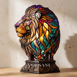JOOR: LED Dierenlamp – Tafellamp in Glas-in-loodstijl (USB) - Volsani