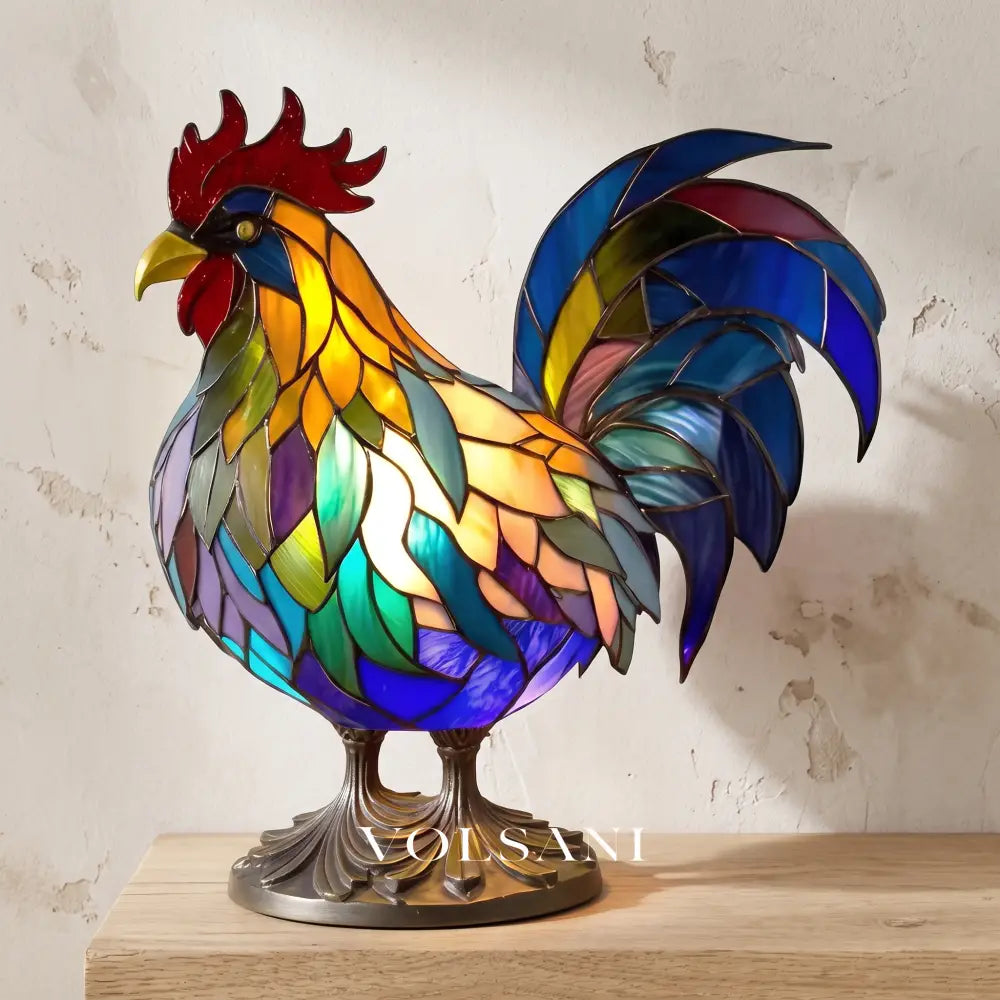 JOOR: LED Dierenlamp – Tafellamp in Glas-in-loodstijl (USB) - Volsani