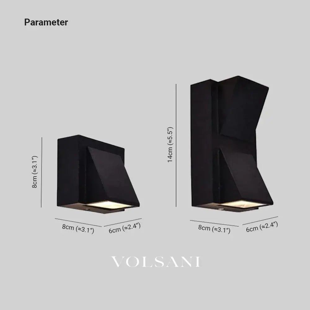 KASPER: Wandlamp Buiten (Zwart Metaal) - Volsani