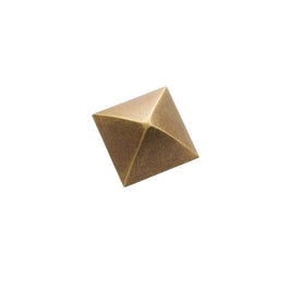 Solid Brass Pyramid Cabinet Knobs, Industrial Kitchen & Wardrobe Hardware, Angular Geometric Form, Set of 2 in 4 Colors, 1.2 x 1.3in
