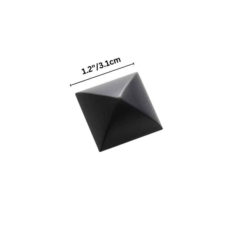 Solid Brass Pyramid Cabinet Knobs, Industrial Kitchen & Wardrobe Hardware, Angular Geometric Form, Set of 2 in 4 Colors, 1.2 x 1.3in