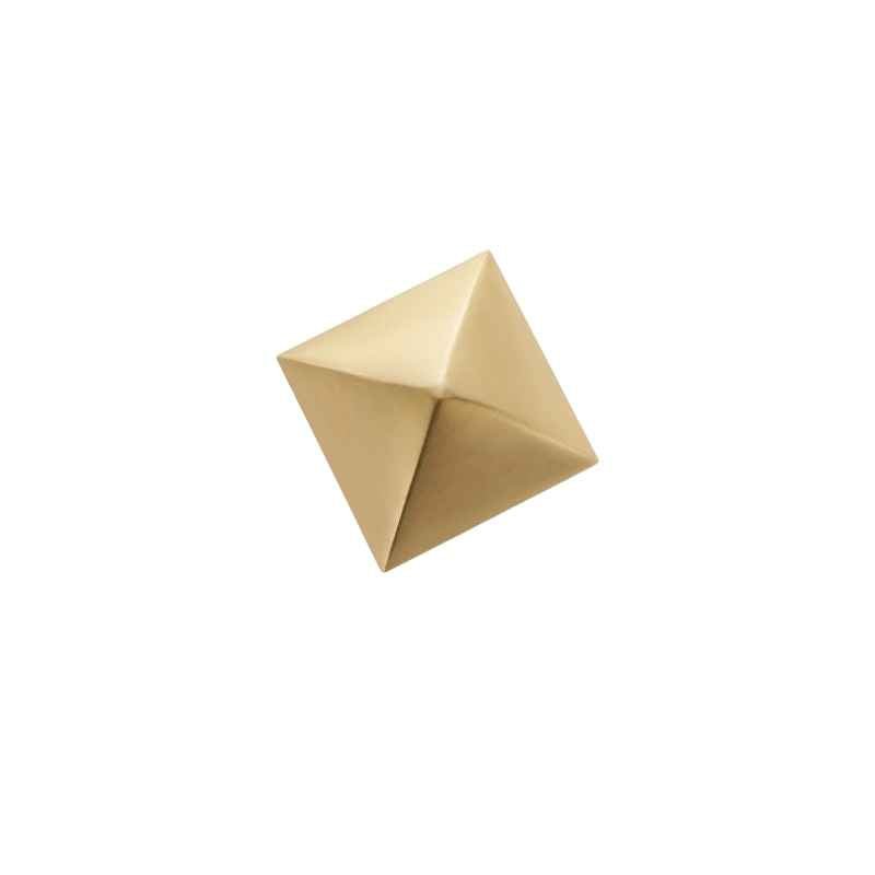 Solid Brass Pyramid Cabinet Knobs, Industrial Kitchen & Wardrobe Hardware, Angular Geometric Form, Set of 2 in 4 Colors, 1.2 x 1.3in