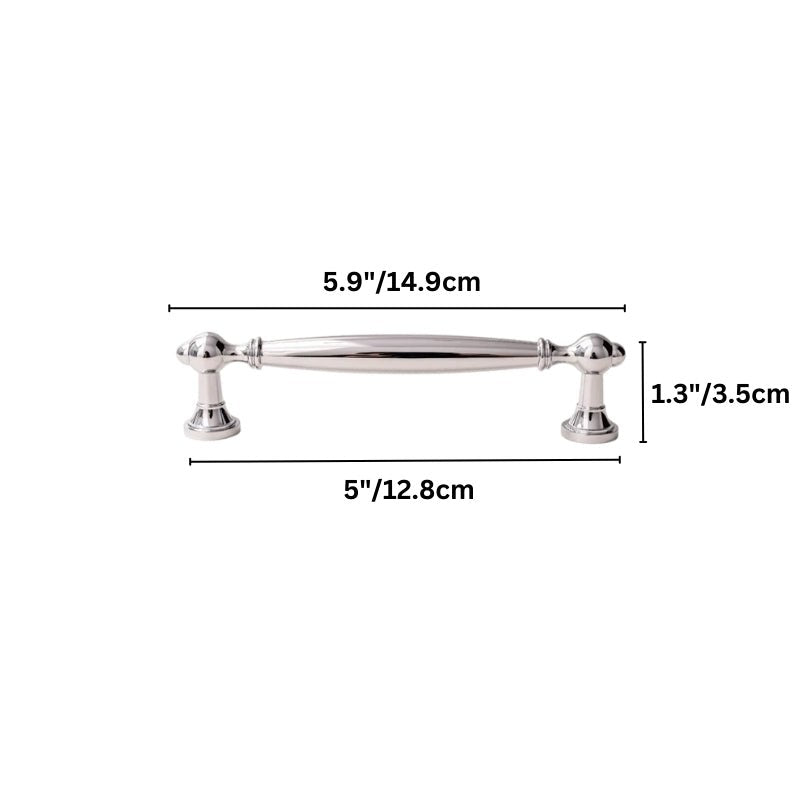 Brass Cabinet Knobs & Drawer Pull Bars, Classic Kitchen & Wardrobe Hardware, Brass Bronze or Chrome Finish, Set of 2, 1.1-6.2in