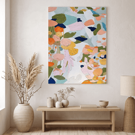 Kleurrijk Abstract Bloemenschilderij (Pastel) - Volsani