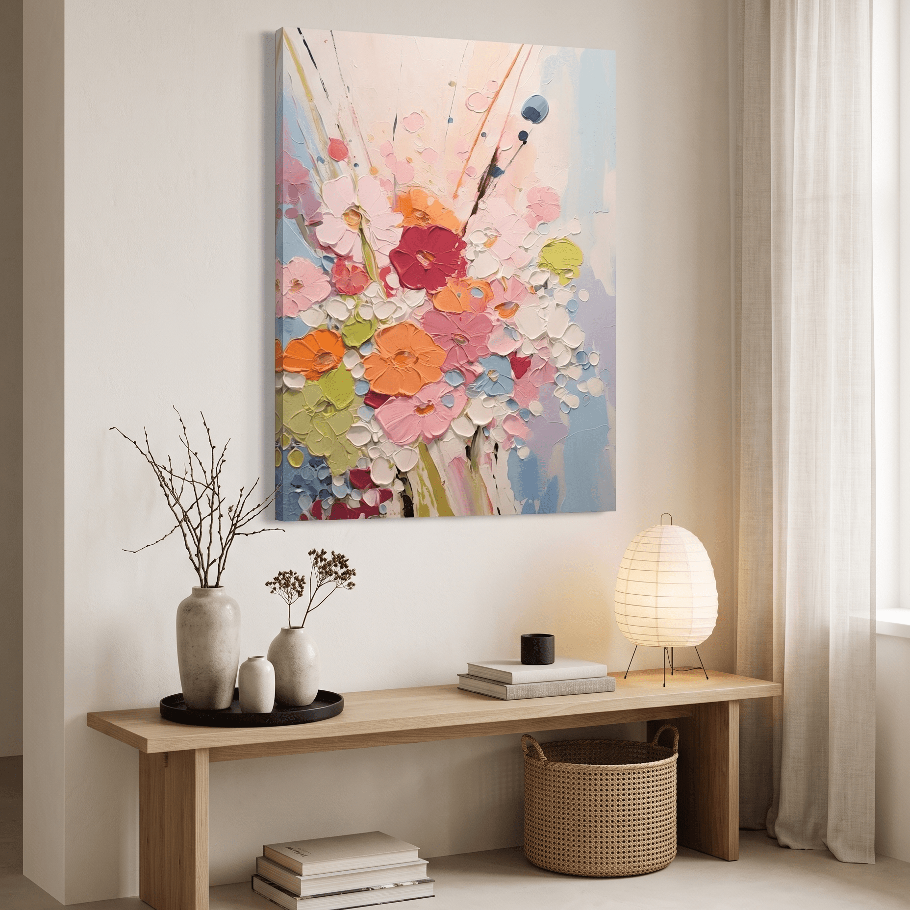Kleurrijk Bloemenboeket – Abstract Schilderij - Volsani