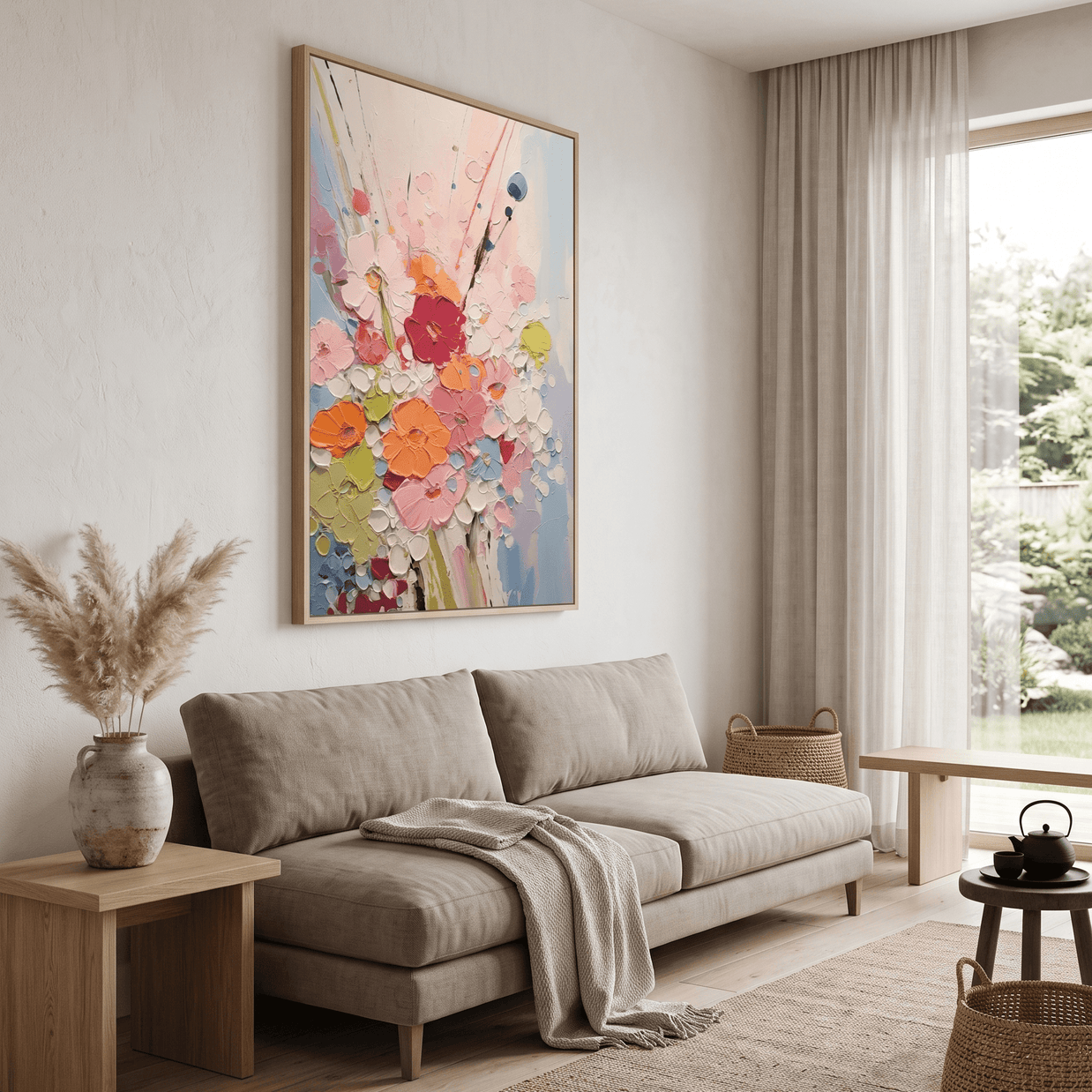 Kleurrijk Bloemenboeket – Abstract Schilderij - Volsani