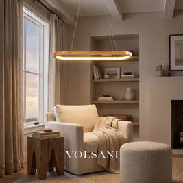 KOEN: Ovale Houten Hanglamp - Volsani