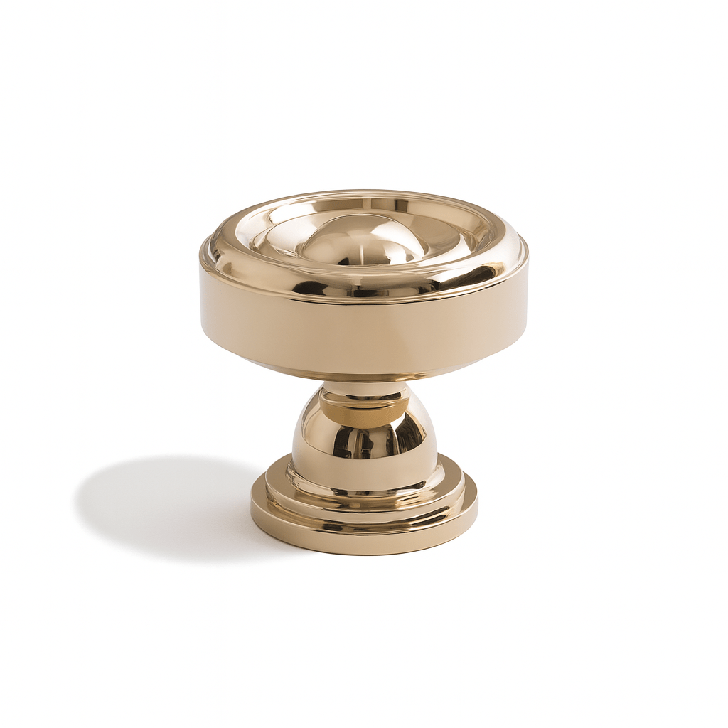 Brass Cabinet Knobs & Pull Bars, Classic Kitchen & Dresser Cabinet Hardware, Tapered Spindle Finials, Set of 2 Pieces, 1-6.2in