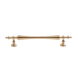 Brass Cabinet Knobs & Pull Bars, Classic Kitchen & Dresser Cabinet Hardware, Tapered Spindle Finials, Set of 2 Pieces, 1-6.2in