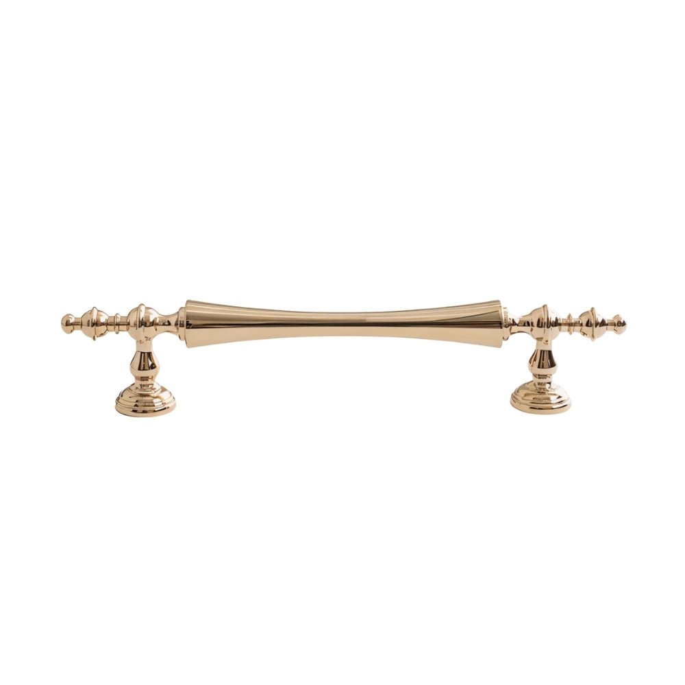 Brass Cabinet Knobs & Pull Bars, Classic Kitchen & Dresser Cabinet Hardware, Tapered Spindle Finials, Set of 2 Pieces, 1-6.2in