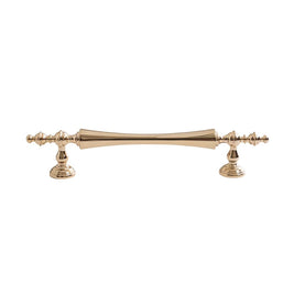 Brass Cabinet Knobs & Pull Bars, Classic Kitchen & Dresser Cabinet Hardware, Tapered Spindle Finials, Set of 2 Pieces, 1-6.2in