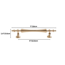Brass Cabinet Knobs & Pull Bars, Classic Kitchen & Dresser Cabinet Hardware, Tapered Spindle Finials, Set of 2 Pieces, 1-6.2in