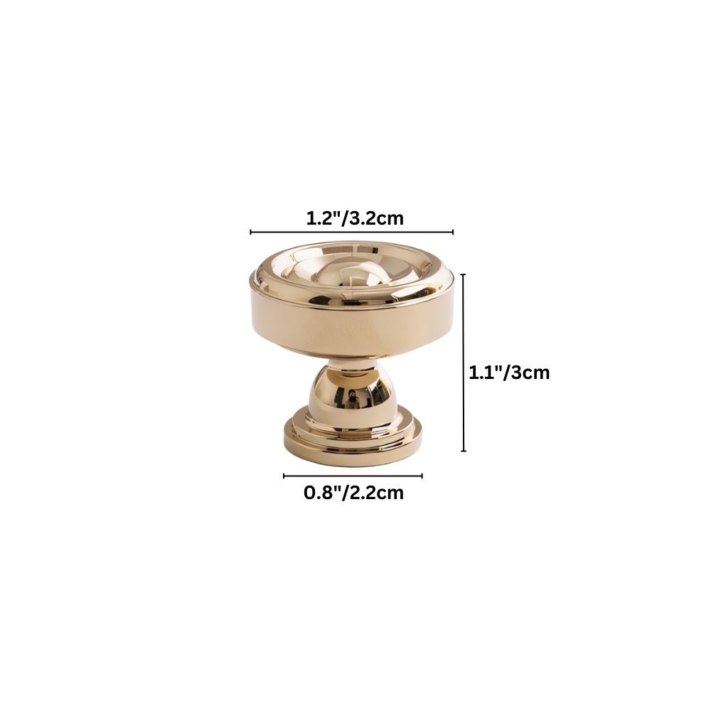 Brass Cabinet Knobs & Pull Bars, Classic Kitchen & Dresser Cabinet Hardware, Tapered Spindle Finials, Set of 2 Pieces, 1-6.2in