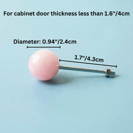 Translucent Crystal Ball Cabinet Knobs, Modern Kitchen & Kids Wardrobe Hardware, 2 Screw Lengths, Set of 2, 0.94in
