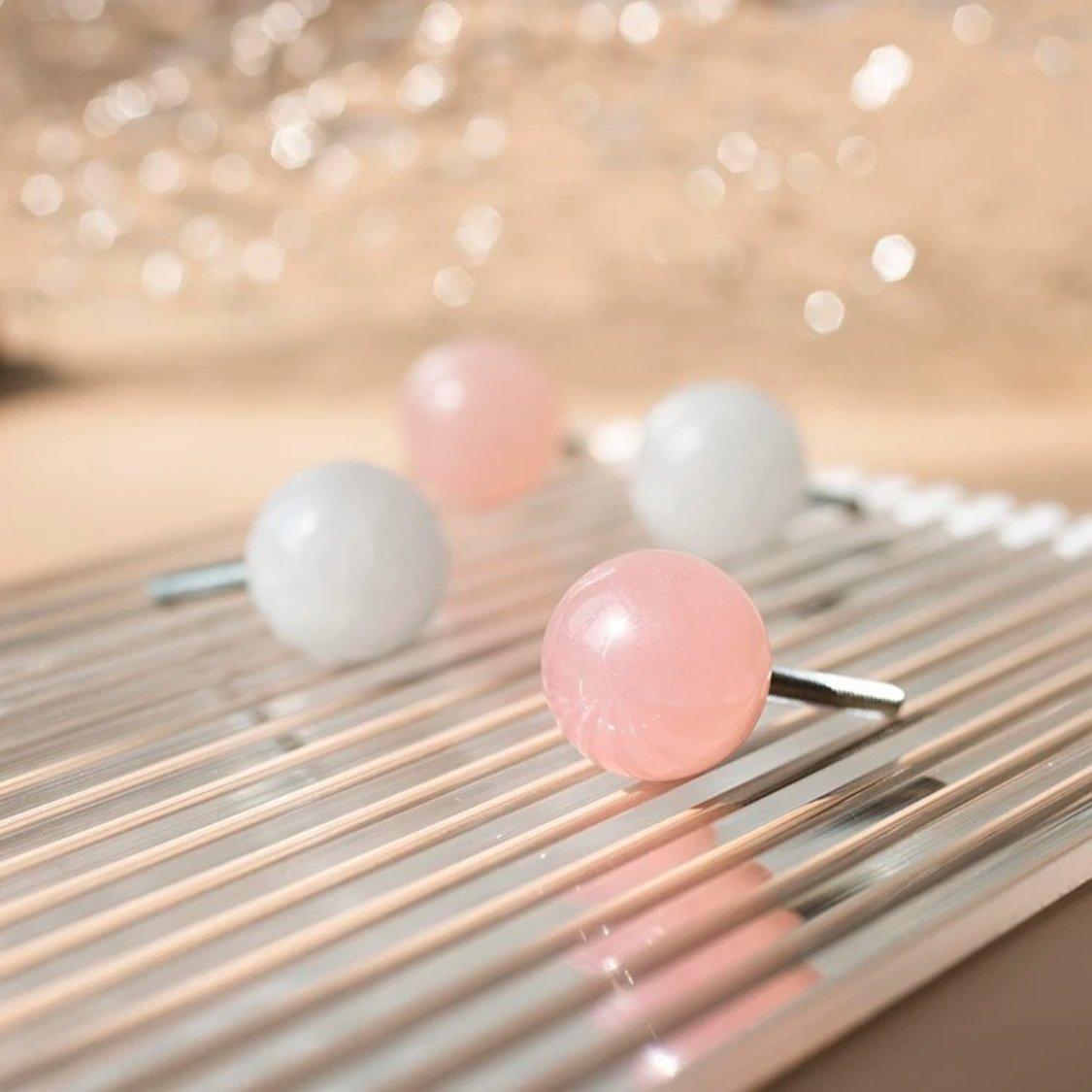 Translucent Crystal Ball Cabinet Knobs, Modern Kitchen & Kids Wardrobe Hardware, 2 Screw Lengths, Set of 2, 0.94in