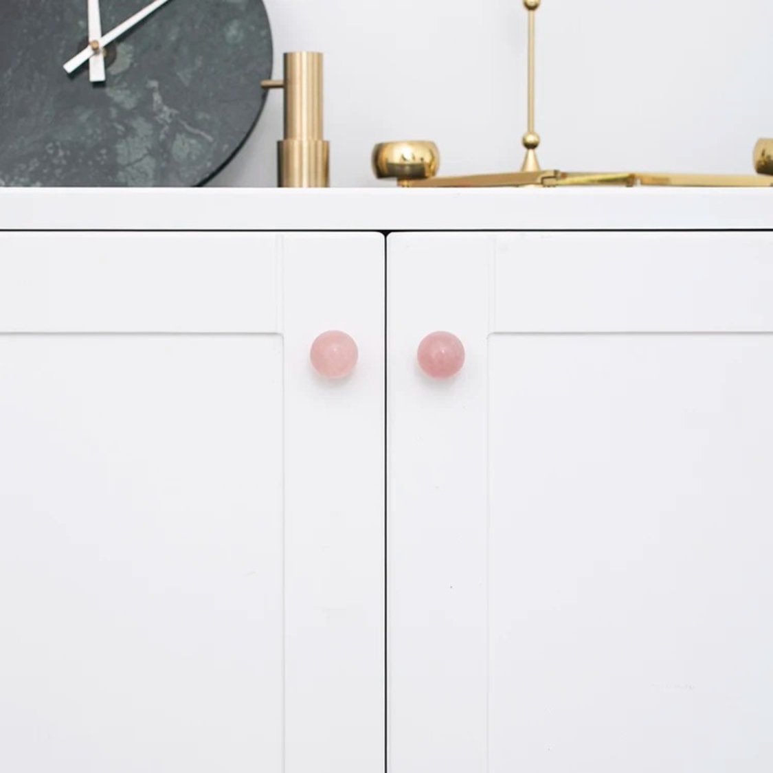 Translucent Crystal Ball Cabinet Knobs, Modern Kitchen & Kids Wardrobe Hardware, 2 Screw Lengths, Set of 2, 0.94in