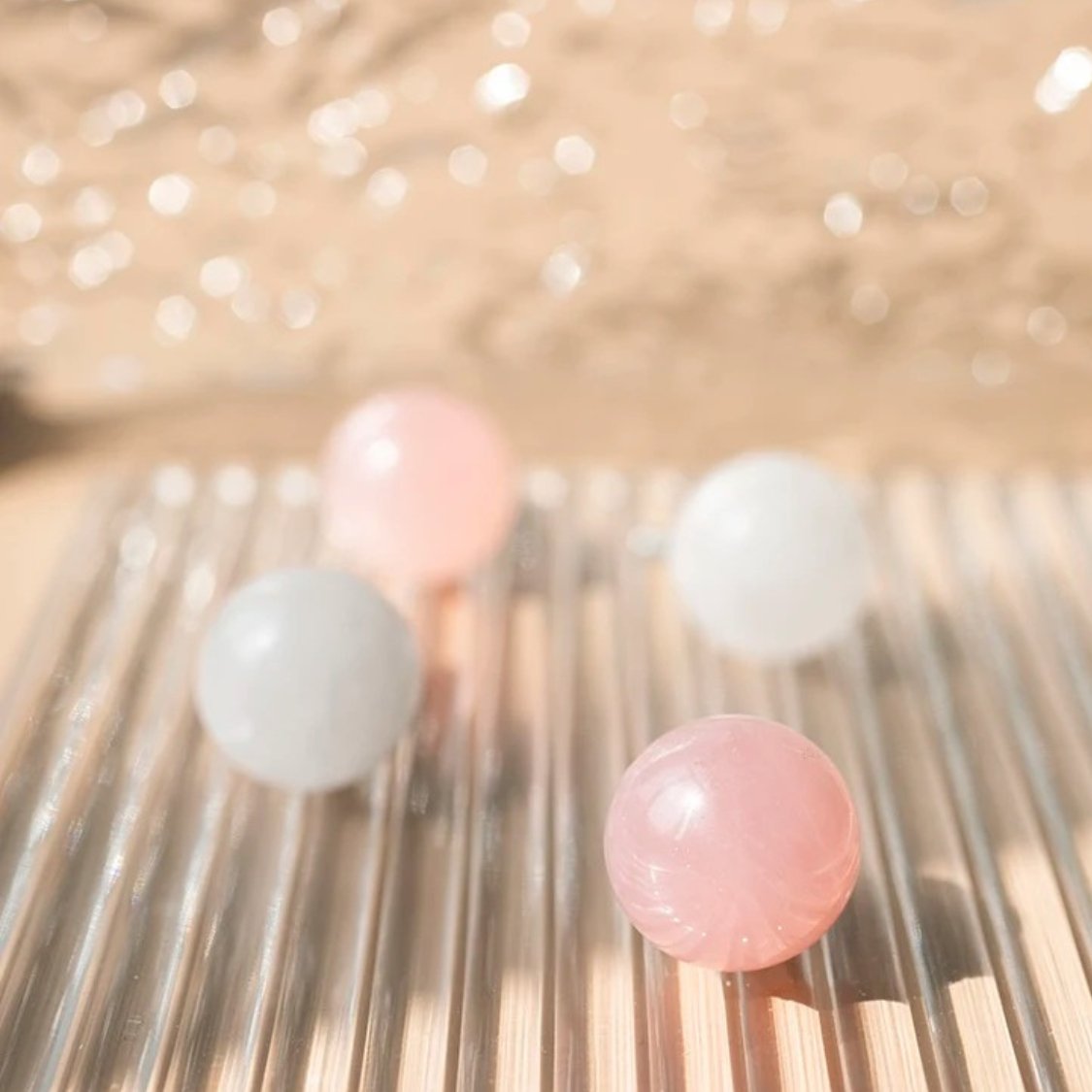 Translucent Crystal Ball Cabinet Knobs, Modern Kitchen & Kids Wardrobe Hardware, 2 Screw Lengths, Set of 2, 0.94in