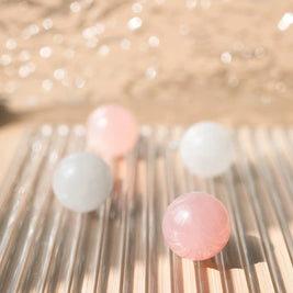 Translucent Crystal Ball Cabinet Knobs, Modern Kitchen & Kids Wardrobe Hardware, 2 Screw Lengths, Set of 2, 0.94in