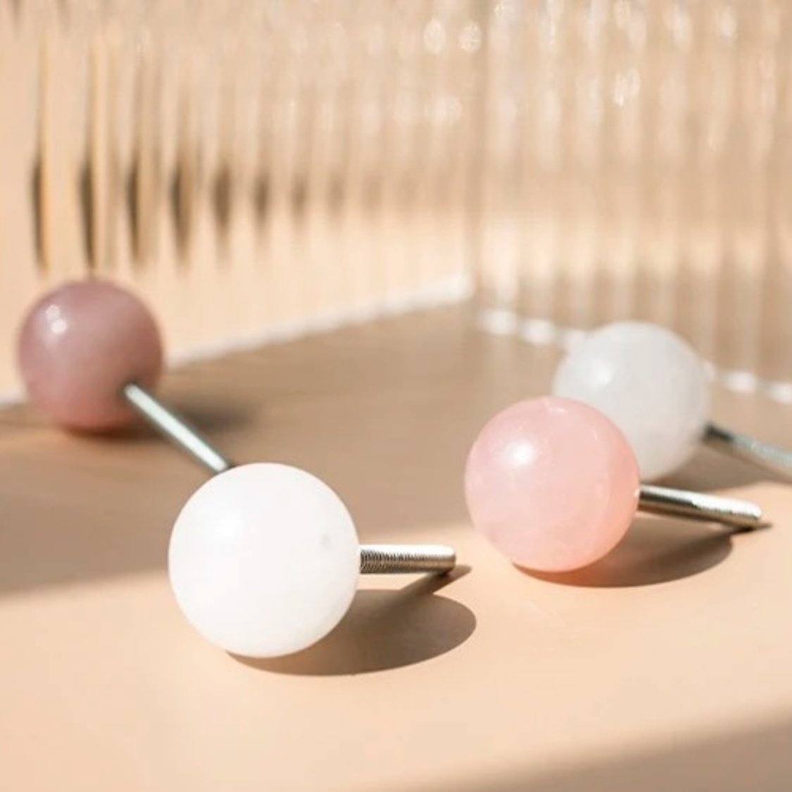 Translucent Crystal Ball Cabinet Knobs, Modern Kitchen & Kids Wardrobe Hardware, 2 Screw Lengths, Set of 2, 0.94in
