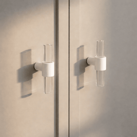 Transparent Acrylic & Brass Cabinet Knobs & Pull Bars, Modern Kitchen & Wardrobe Hardware, Black White or Brass, Set of 2, 2-12.6in