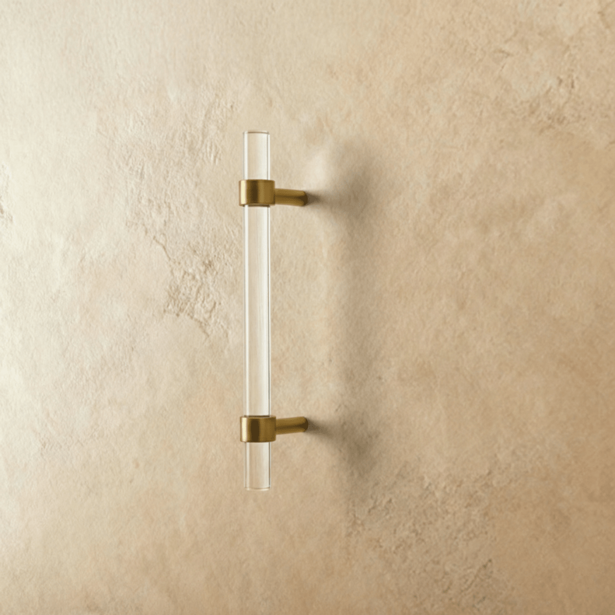 Transparent Acrylic & Brass Cabinet Knobs & Pull Bars, Modern Kitchen & Wardrobe Hardware, Black White or Brass, Set of 2, 2-12.6in