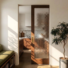 Brass Barn Door Handle, Modern Sliding & Closet Door Hardware, Ergonomic Push & Pull Grip, 2 Finish Options, 10.8 x 2.1in