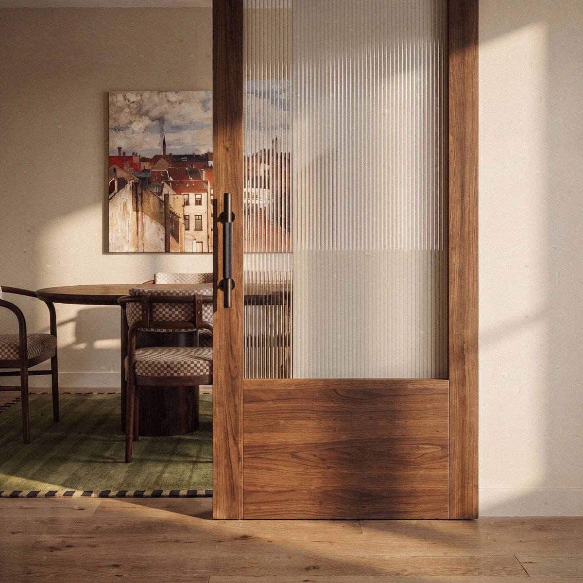 Brass Barn Door Handle, Modern Sliding & Closet Door Hardware, Ergonomic Push & Pull Grip, 2 Finish Options, 10.8 x 2.1in