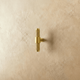 Knurled Solid Brass Cabinet Knobs & Drawer Pull Bars, Modern Kitchen & Wardrobe Hardware, Brushed Finish, Set of 2, 2.6-5in