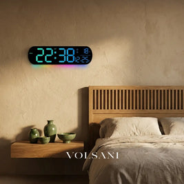 PIM large digital wall clock in a bedroom