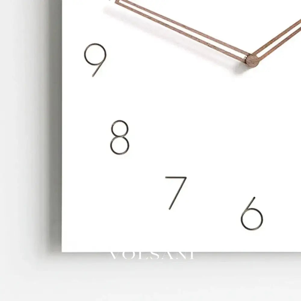 Large Square Wall Clock with Walnut Hands Minimalist Living Room & Dining Room Clock 6 Dial Styles White 15in - Decor >