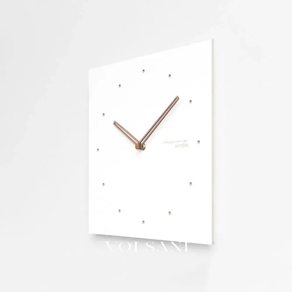 Large Square Wall Clock with Walnut Hands Minimalist Living Room & Dining Room Clock 6 Dial Styles White 15in - Decor >