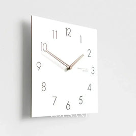 Large Square Wall Clock with Walnut Hands Minimalist Living Room & Dining Room Clock 6 Dial Styles White 15in - Decor >