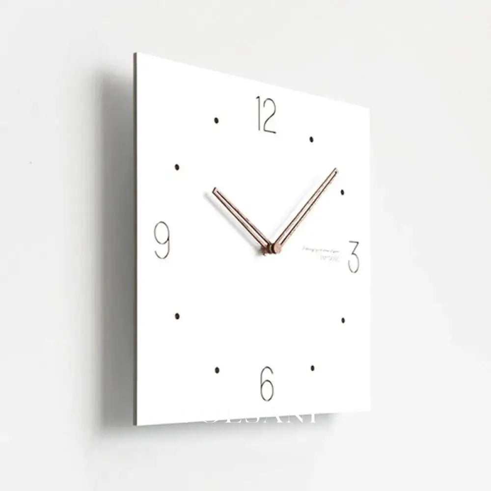 Large Square Wall Clock with Walnut Hands Minimalist Living Room & Dining Room Clock 6 Dial Styles White 15in - Decor >
