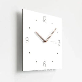 Large Square Wall Clock with Walnut Hands Minimalist Living Room & Dining Room Clock 6 Dial Styles White 15in - Decor >