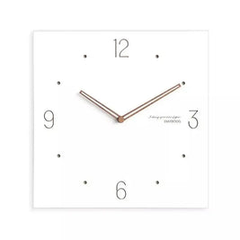 Large Square Wall Clock with Walnut Hands Minimalist Living Room & Dining Room Clock 6 Dial Styles White 15in - Decor >