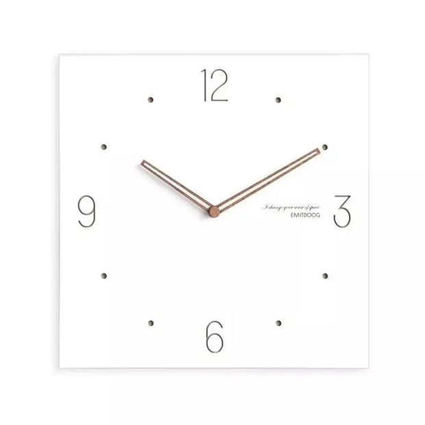 Large Square Wall Clock with Walnut Hands Minimalist Living Room & Dining Room Clock 6 Dial Styles White 15in - Decor >