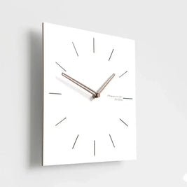 Large Square Wall Clock with Walnut Hands Minimalist Living Room & Dining Room Clock 6 Dial Styles White 15in - Decor >
