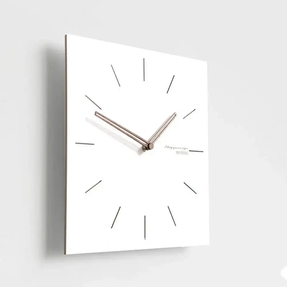 Large Square Wall Clock with Walnut Hands Minimalist Living Room & Dining Room Clock 6 Dial Styles White 15in - Decor >