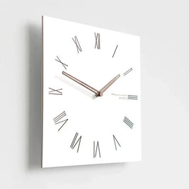 Large Square Wall Clock with Walnut Hands Minimalist Living Room & Dining Room Clock 6 Dial Styles White 15in - Decor >