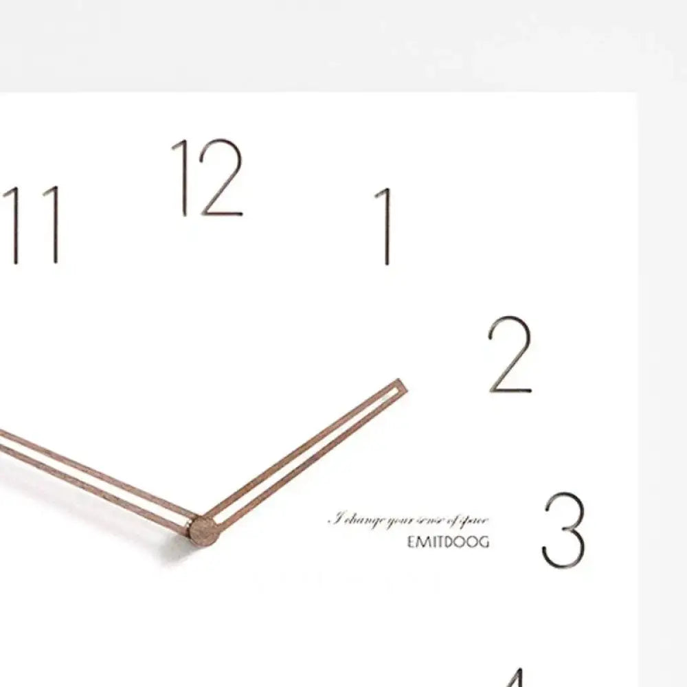 Large Square Wall Clock with Walnut Hands Minimalist Living Room & Dining Room Clock 6 Dial Styles White 15in - Decor >