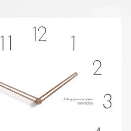 Large Square Wall Clock with Walnut Hands Minimalist Living Room & Dining Room Clock 6 Dial Styles White 15in - Decor >