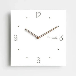 Large Square Wall Clock with Walnut Hands Minimalist Living Room & Dining Room Clock 6 Dial Styles White 15in - Dots