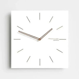 Large Square Wall Clock with Walnut Hands Minimalist Living Room & Dining Room Clock 6 Dial Styles White 15in - Minimal