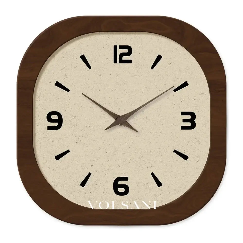 Large Wall Clock with Cream Wood Look Face French Vintage Living Room & Kitchen Clock Non Ticking Quartz 3 Sizes