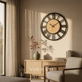 KAJA skeleton wall clock in a living room