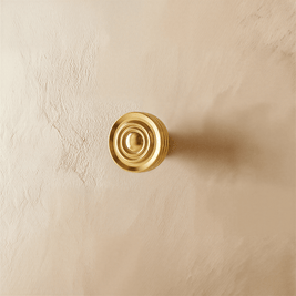 Ridged Brass Cabinet & Drawer Knobs, Modern Kitchen & Dresser Hardware, Polished Silver & Gold Tone, Set of 2, 0.9-1.1in