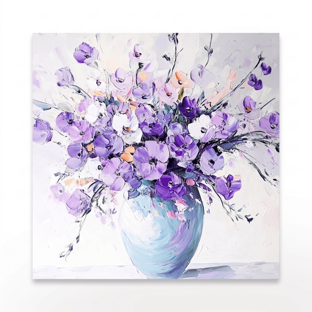 Lavendel Bloemenboeket in Vaas – Bloemschilderij - Volsani