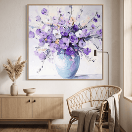 Lavendel Bloemenboeket in Vaas – Bloemschilderij - Volsani