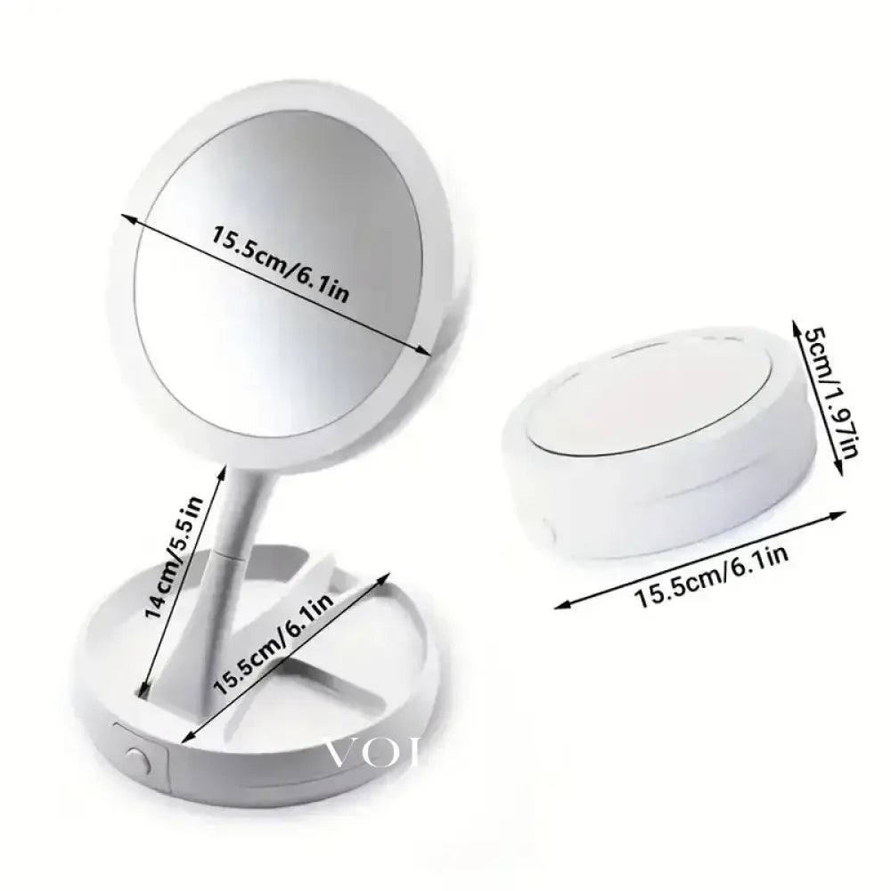 LED Makeup Mirror with 10X Magnification Double Sided Vanity & Travel Mirror USB or Battery Powered White - Decor >