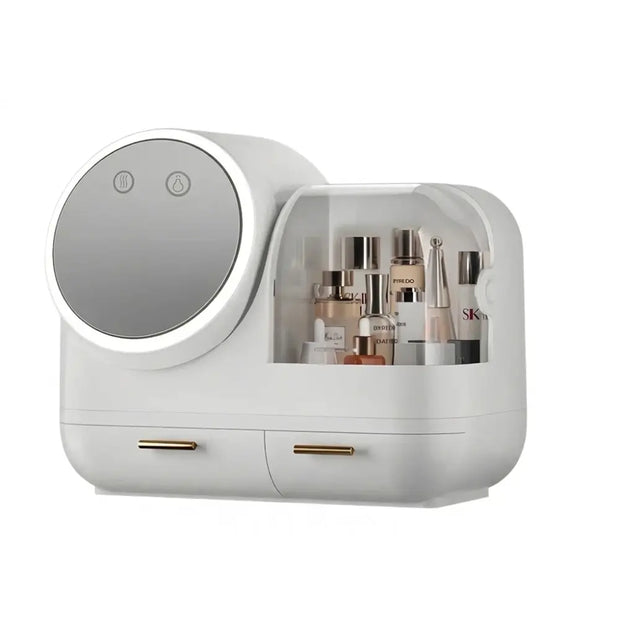 VIVE LED makeup organizer in ivory white on white background - option A